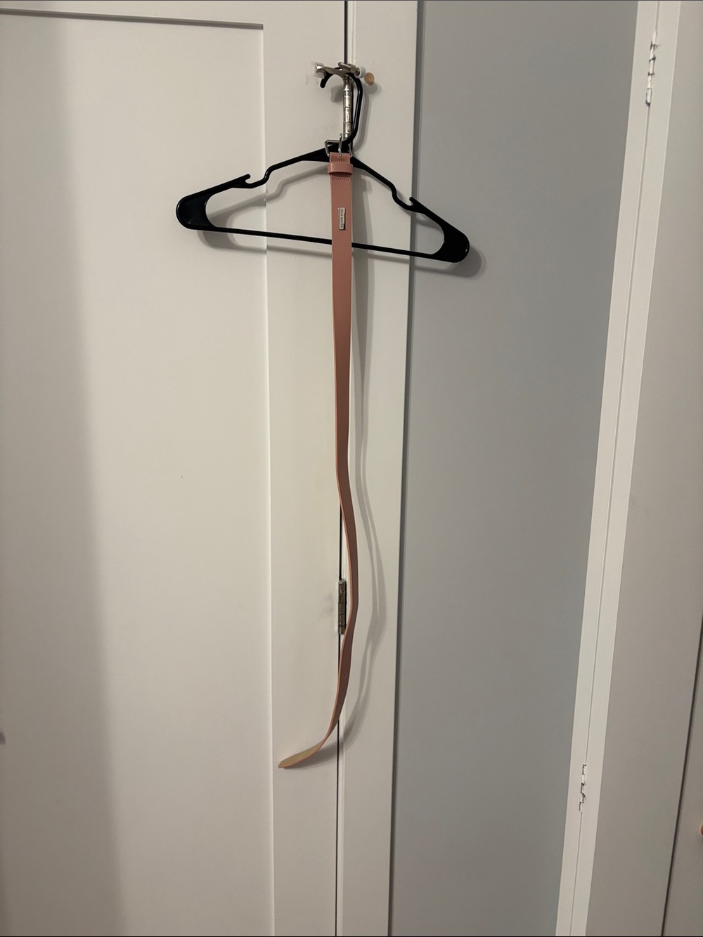 Steve Madden Slim Rose Pink Leather Belt